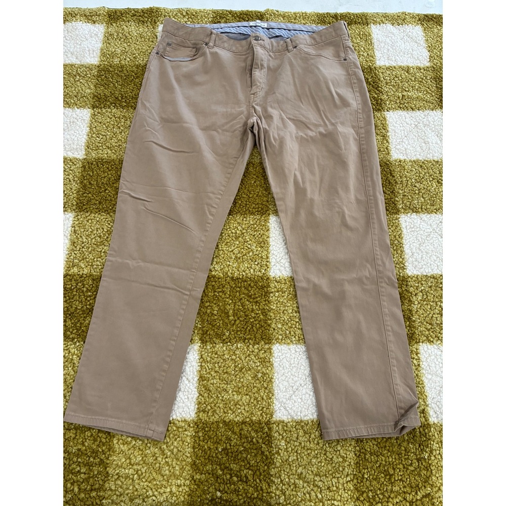 Peter Millar Men 42x29 Khaki Tan Cotton Modal Stretch Five Pocket Pants Straight